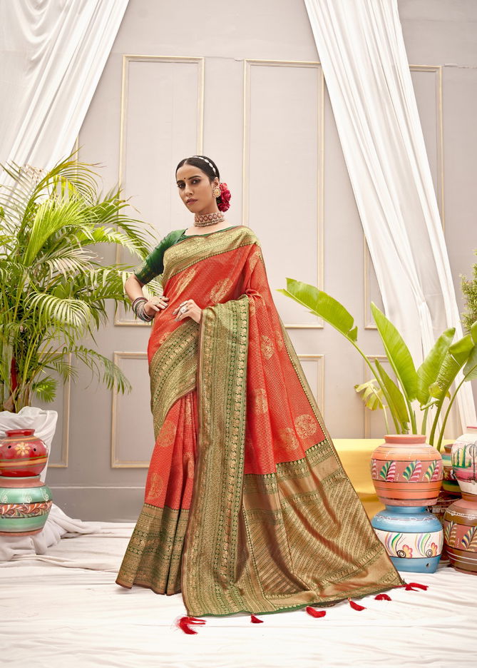 Shangrila Varlakshmi Silk 6 Latest Fancy Wedding Wear Organza Saree Collection